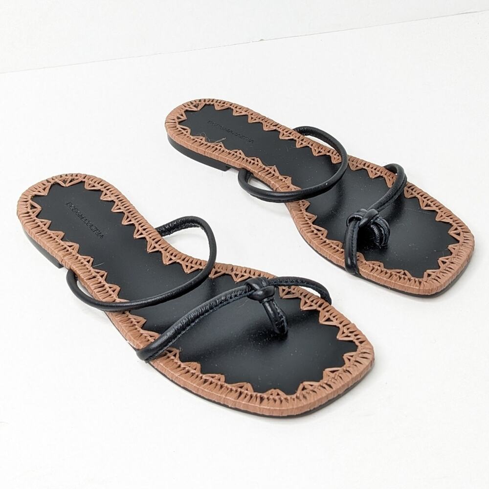 BCBGMAXAZRIA Bali Flat Sandals, Black, Women's 6